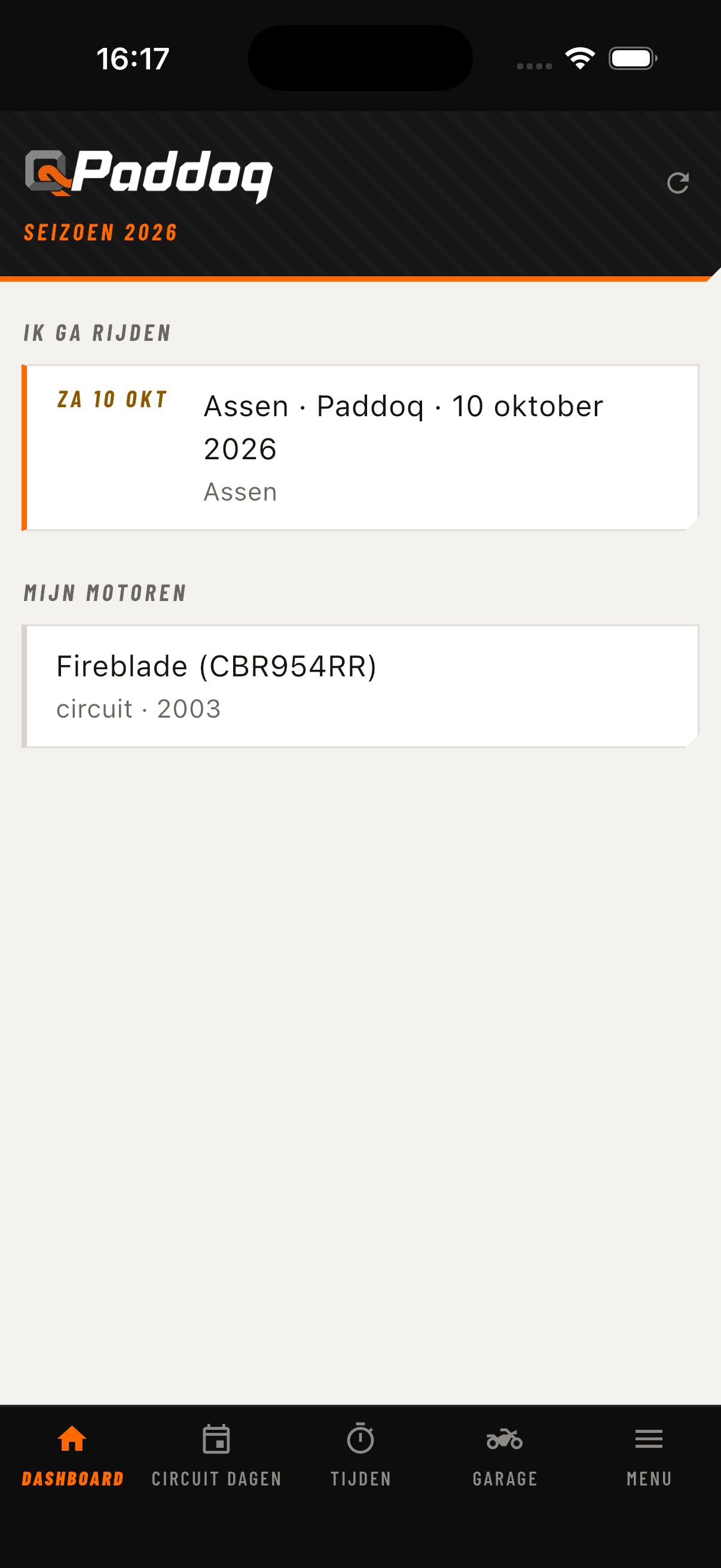 screenshot van de Paddoq-app