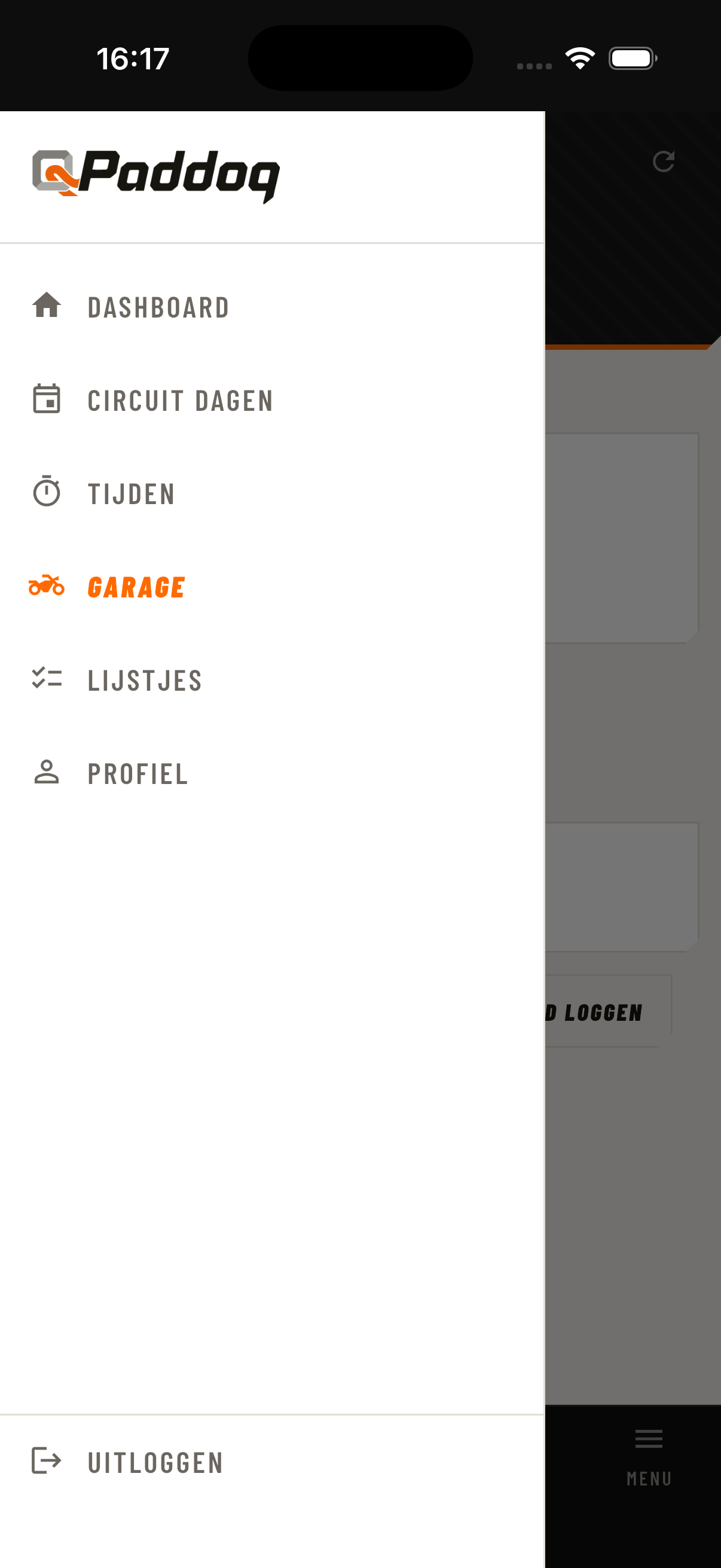 screenshot van de Paddoq-app